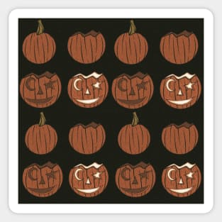 Pumpkin carving process #1b Sticker